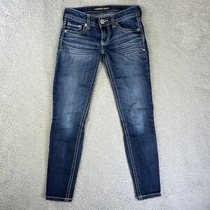 Express Jeans Womens 0s Blue Denim‎ Pants Legging Low Rise Jeggings Ankle